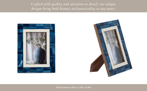 Blue/White 4x6 in. Resin Rectangular Border Photo Frame - The Collective Park City