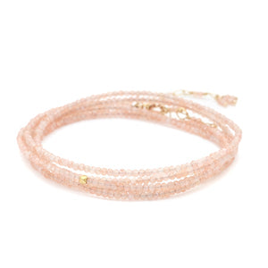 Blush Moonstone Wrap Bracelet/Necklace - The Collective Park City