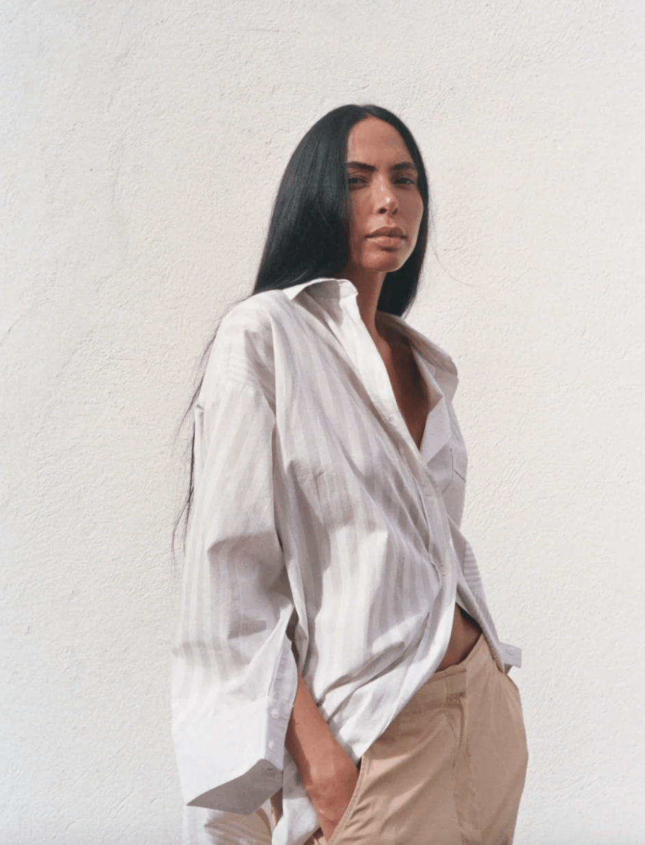 Bobbie Striped Oversized Button Down Shirt - The Collective Park City