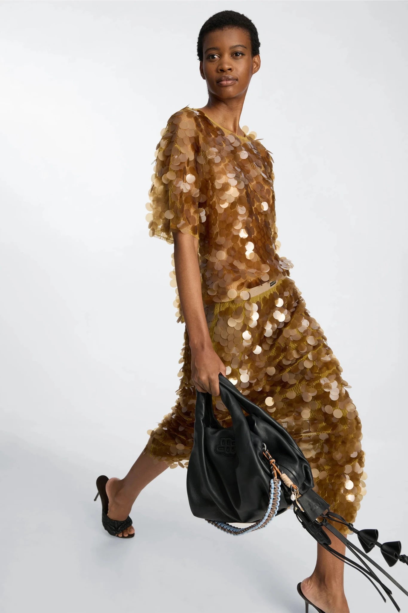 Bomi Gold Sequin Skirt - The Collective Park City