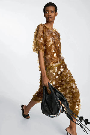 Bomi Gold Sequin Skirt - The Collective Park City