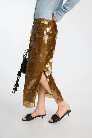 Bomi Gold Sequin Skirt - The Collective Park City