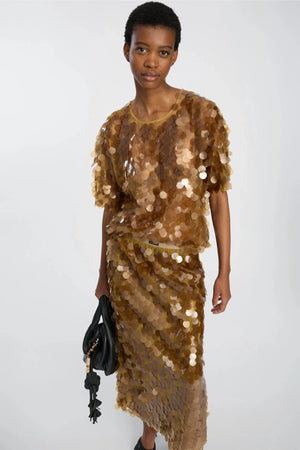 Bomi Gold Sequin Skirt - The Collective Park City
