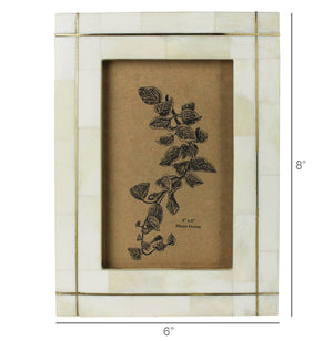 Bone with Brass Grid Frame - 4x6 - The Collective Park City