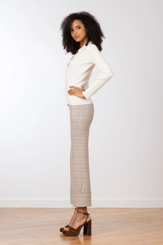 Bonnie Cuffed Plaid Pant - The Collective Park City