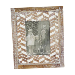BowdenWhitewash Carved Wood Photo Frame - 5x7 - The Collective Park City