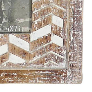 BowdenWhitewash Carved Wood Photo Frame - 5x7 - The Collective Park City