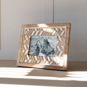 BowdenWhitewash Carved Wood Photo Frame - 5x7 - The Collective Park City