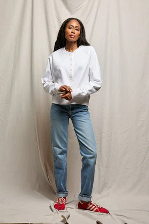 Bowen Sweatshirt - White - The Collective Park City
