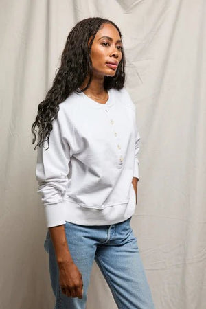 Bowen Sweatshirt - White - The Collective Park City