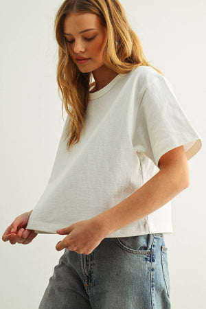 Boxy Linen Cotton Tshirt - The Collective Park City