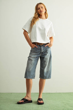 Boxy Linen Cotton Tshirt - The Collective Park City
