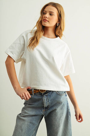 Boxy Linen Cotton Tshirt - The Collective Park City