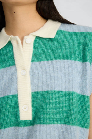 Bracha Sweater Vest - Green Stripes - The Collective Park City