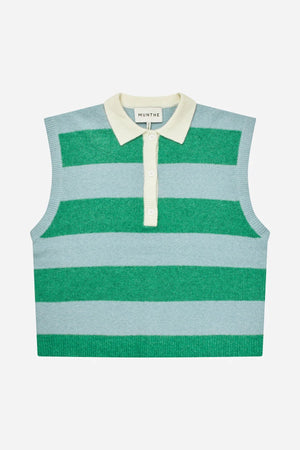 Bracha Sweater Vest - Green Stripes - The Collective Park City