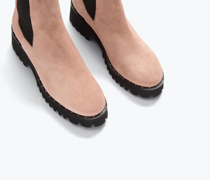 Brooke Suede Lug Boots - Blush - The Collective Park City