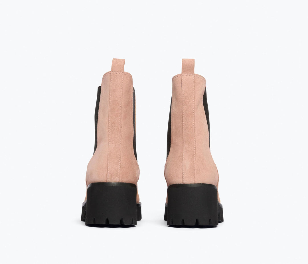 Brooke Suede Lug Boots - Blush