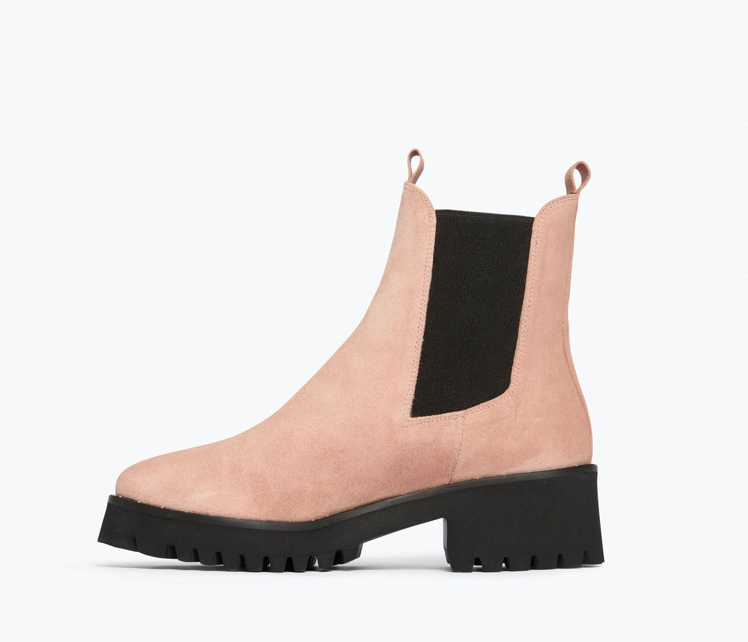 Brooke Suede Lug Boots - Blush