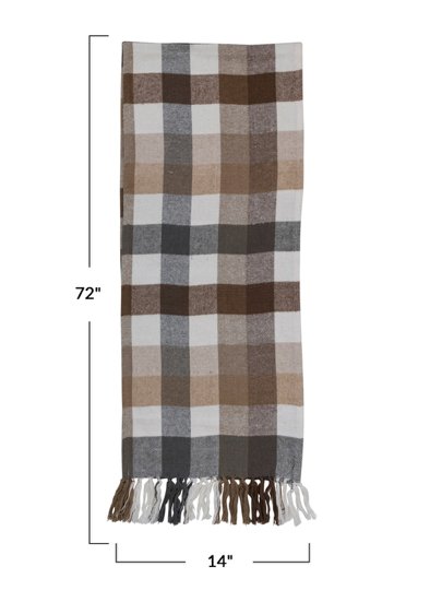 Brushed Cotton Plaid Table Runner - 72"x14" - The Collective Park City