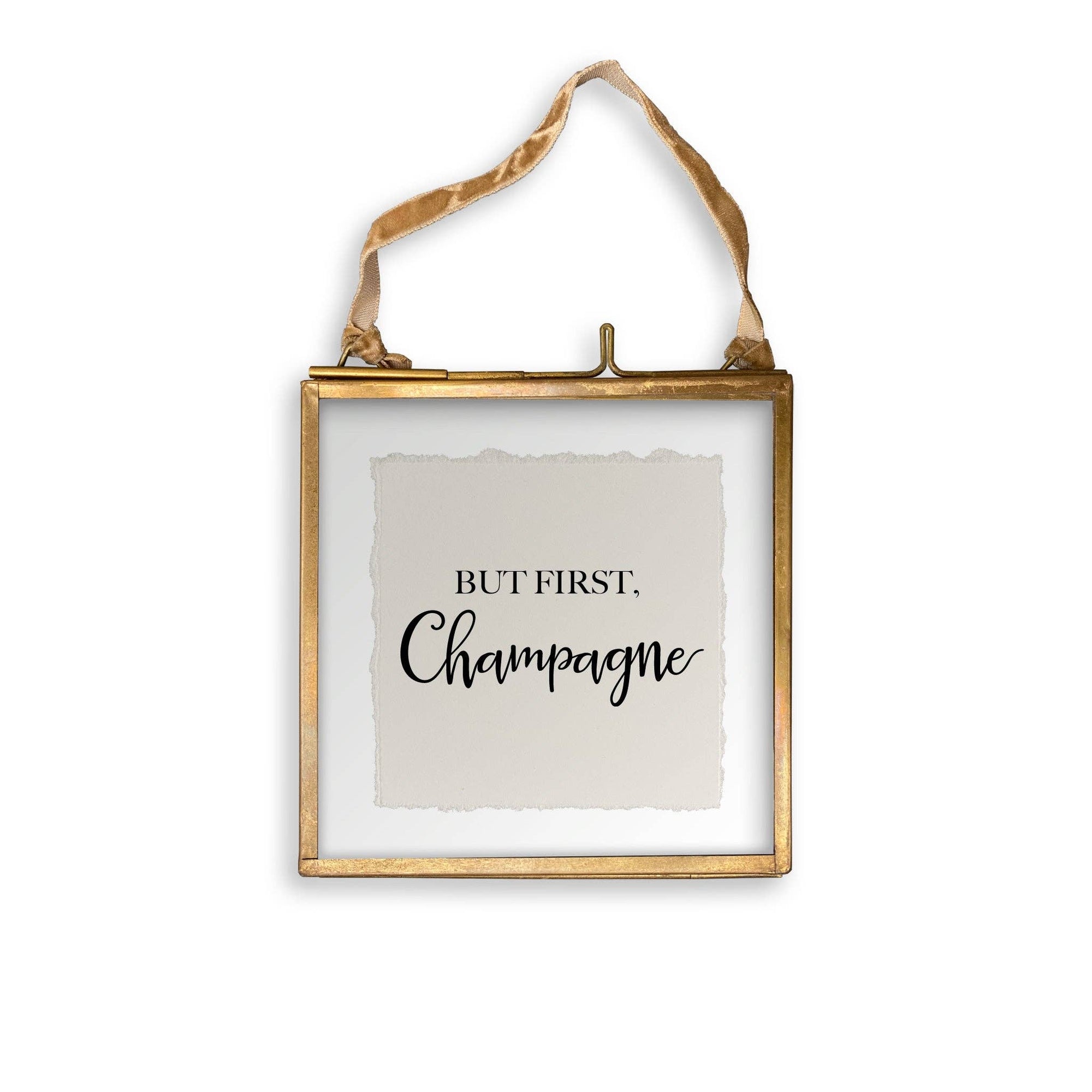 But First Champagne: White Guest Towel / - The Collective Park City