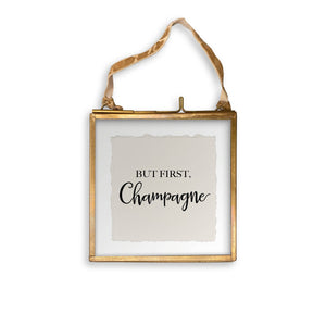 But First Champagne: White Guest Towel / - The Collective Park City