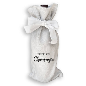 But First Champagne: White Guest Towel / - The Collective Park City