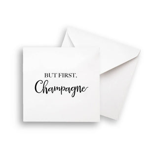 But First Champagne: White Guest Towel / - The Collective Park City