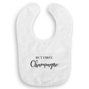 But First Champagne: White Guest Towel / - The Collective Park City