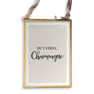 But First Champagne: White Guest Towel / - The Collective Park City