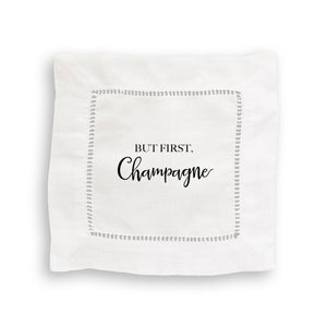 But First Champagne: White Guest Towel / - The Collective Park City