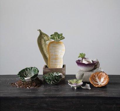 Cabbage Shaped Stoneware - Set of Two - The Collective Park City