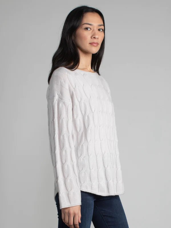 Cable Knit Cashmere Pullover Sweater - The Collective Park City