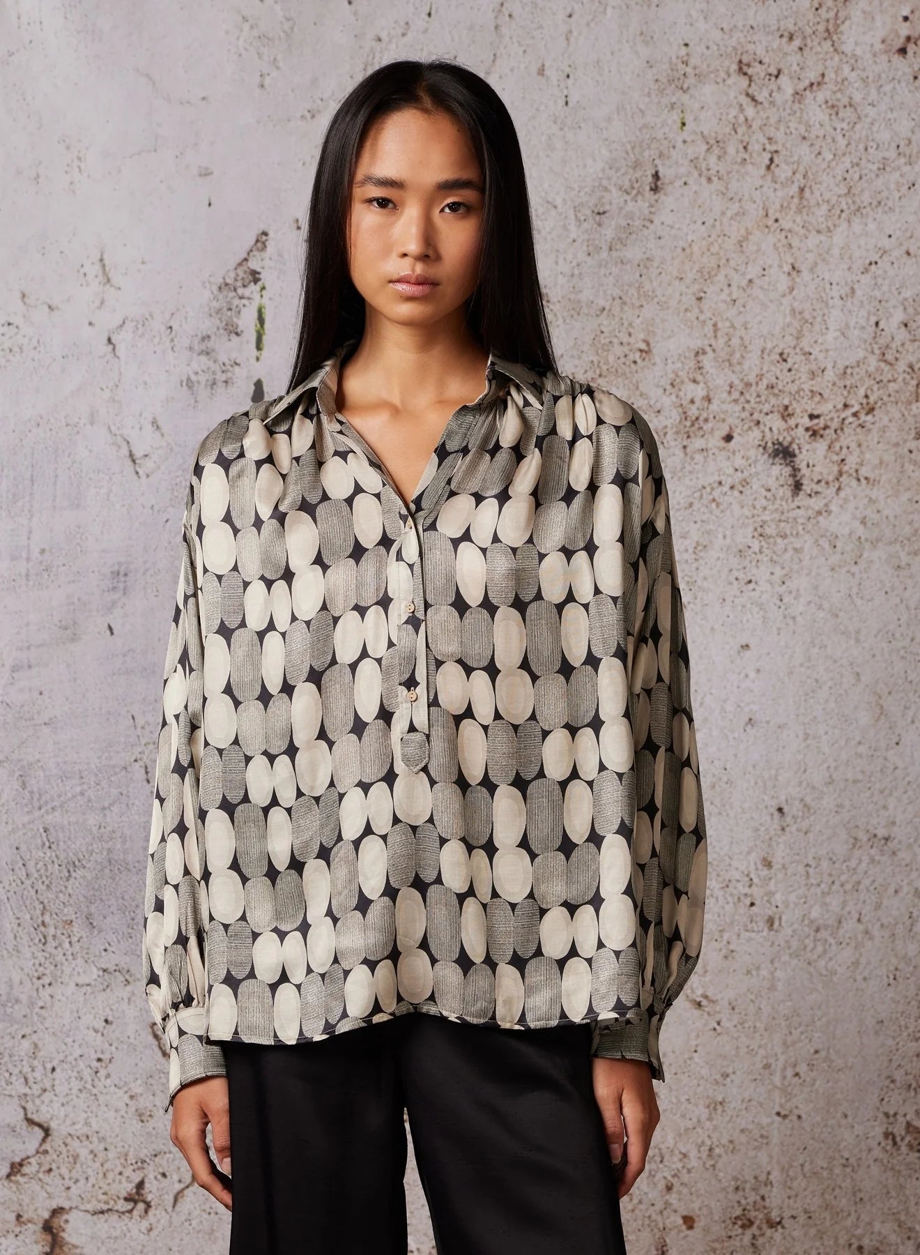 Calbiza Printed Blouse - The Collective Park City