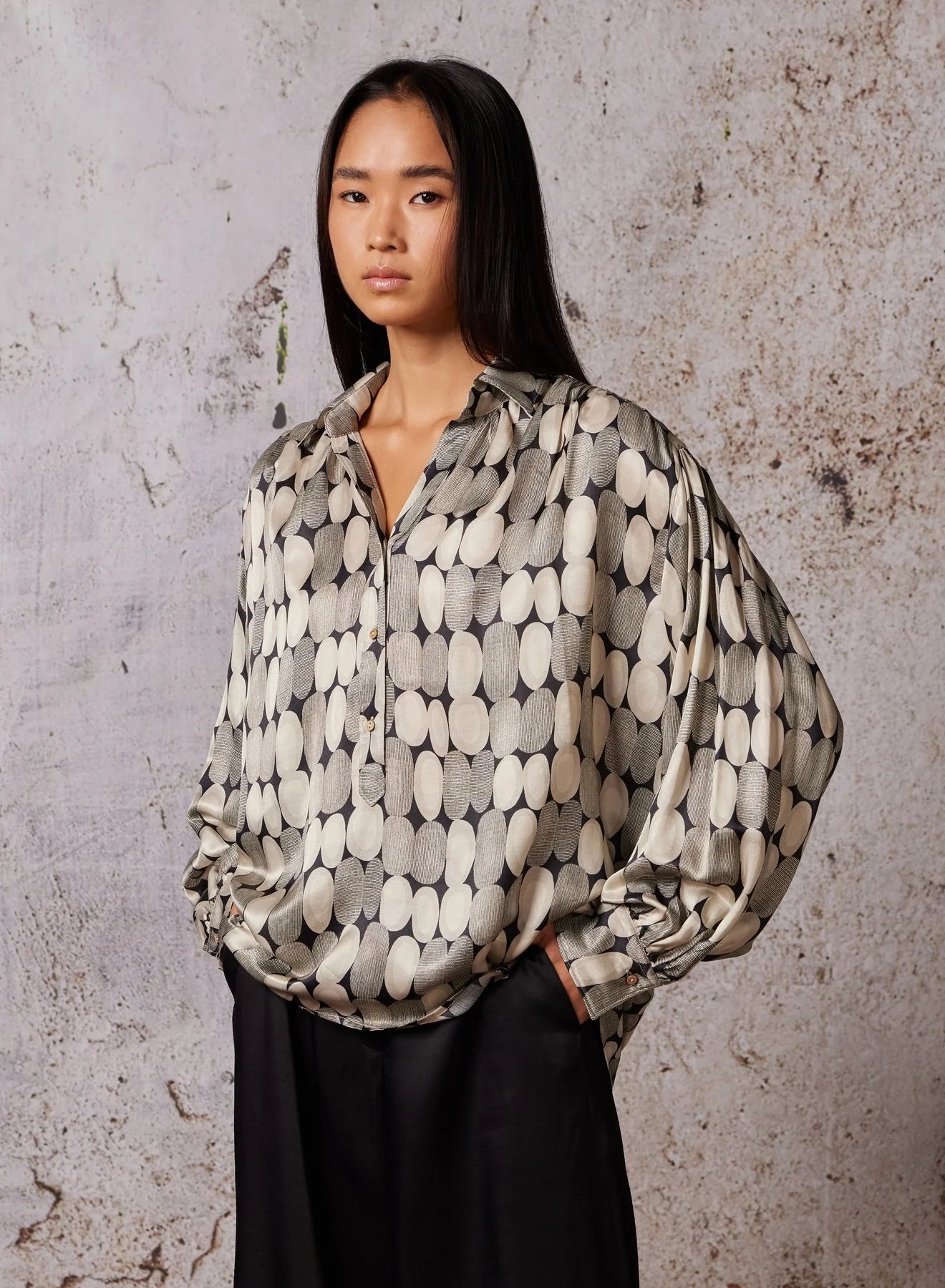 Calbiza Printed Blouse - The Collective Park City