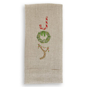 Candy Cane Joy: White Guest Towel / - The Collective Park City