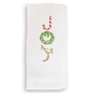 Candy Cane Joy: White Guest Towel / - The Collective Park City