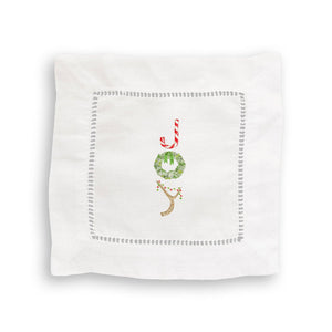 Candy Cane Joy: White Guest Towel / - The Collective Park City