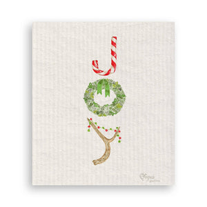 Candy Cane Joy: White Guest Towel / - The Collective Park City