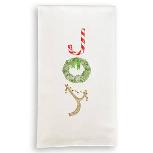 Candy Cane Joy: White Guest Towel / - The Collective Park City