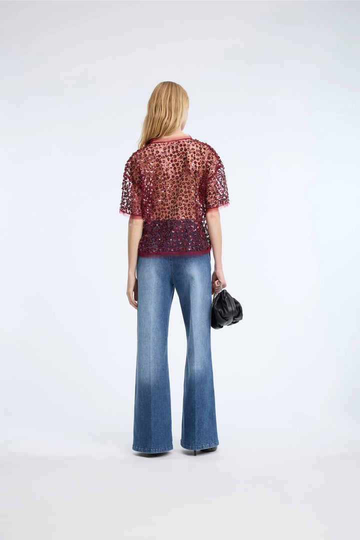 Caralee Embroidered Blouse - Bordeaux - The Collective Park City