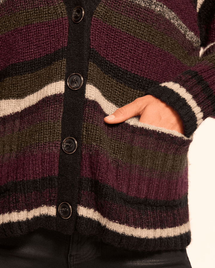 Caroline Striped Cardigan Sweater - The Collective Park City