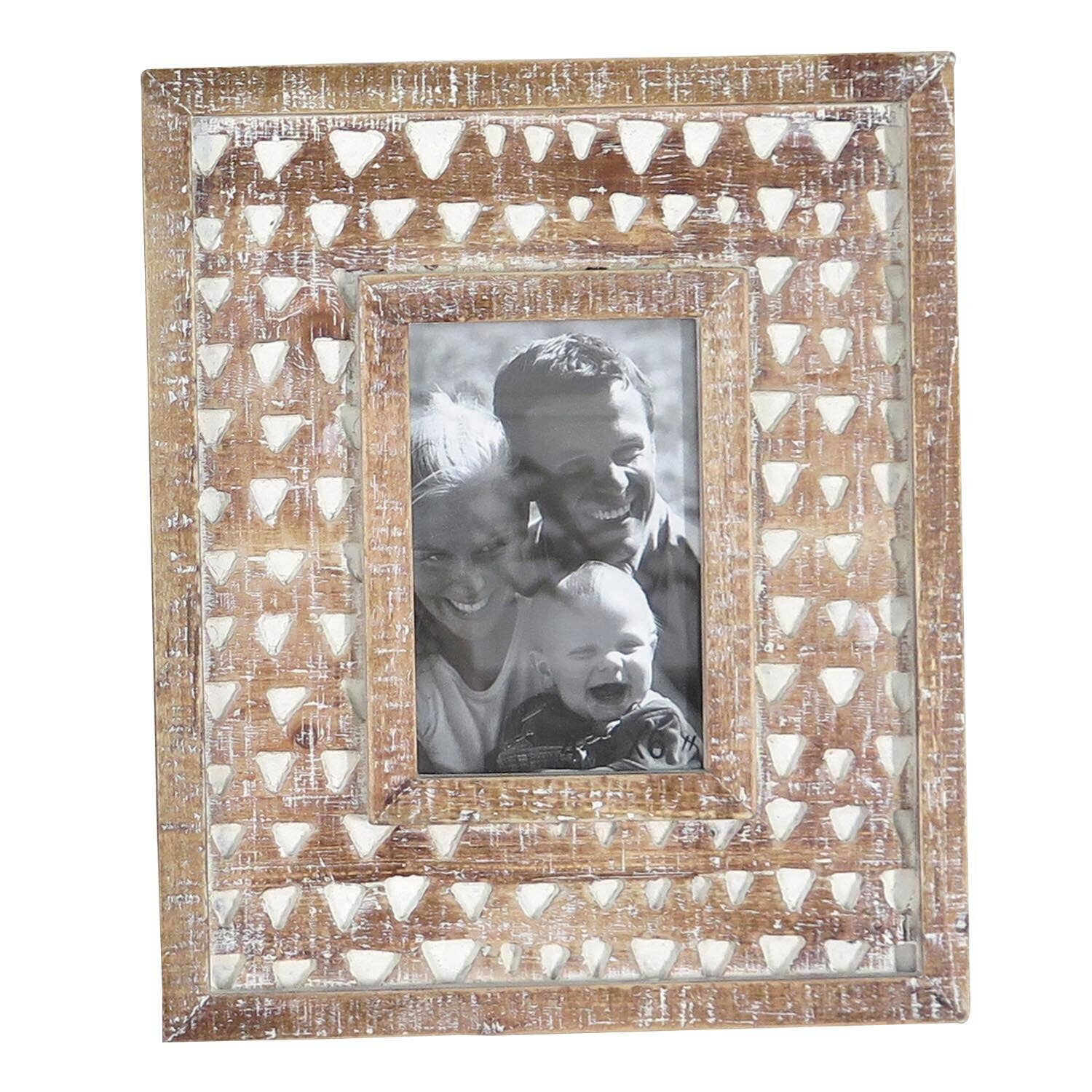 Carved Triangle Wood Photo Frame - 4x6 - The Collective Park City