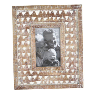 Carved Triangle Wood Photo Frame - 4x6 - The Collective Park City