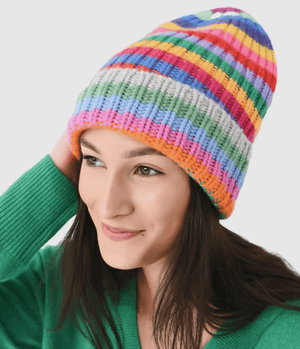 Cashmere Sailor Beanie / Rainbow - The Collective Park City
