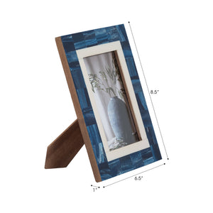 Blue/White 4x6 in. Resin Rectangular Border Photo Frame