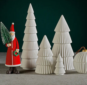 Ceramic Holiday Tree - Matt White - 3.75 in - The Collective Park City