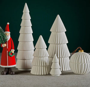 Ceramic Holiday Tree - Matte White 10.25" - The Collective Park City