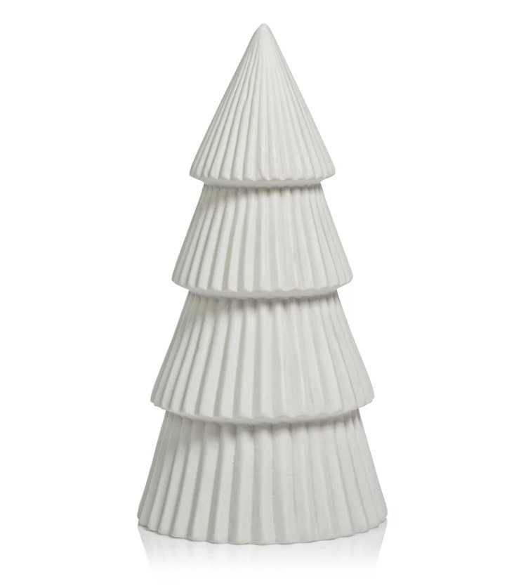 Ceramic Holiday Tree - Matte White 10.25" - The Collective Park City