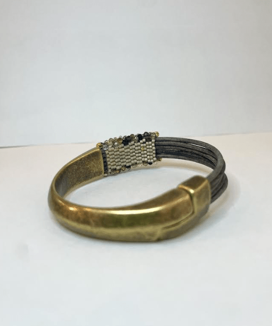 Champagne Shaded Quartz w/Pyrite & Vermeil Bracelet - The Collective Park City
