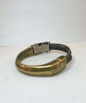 Champagne Shaded Quartz w/Pyrite & Vermeil Bracelet - The Collective Park City
